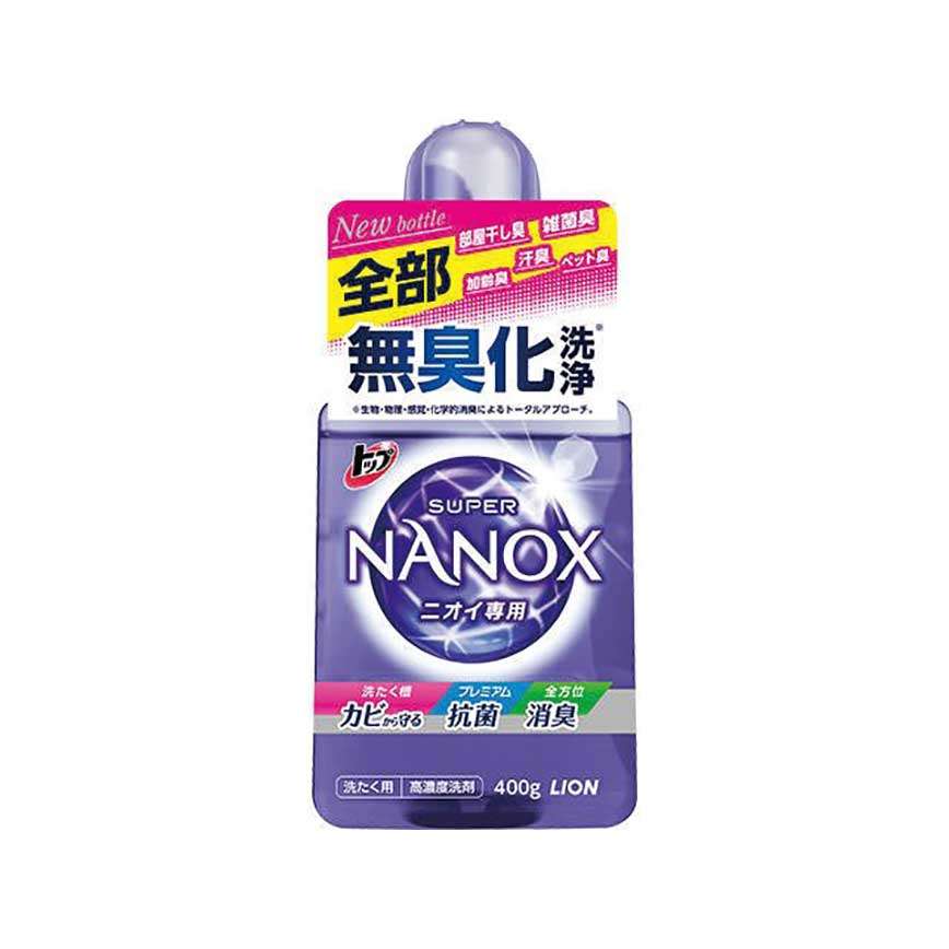 日本獅王LION Super Nanox 納米樂頂級超除臭洗衣液 400g (紫) - 清貨優惠 (TBS) (圖片2)