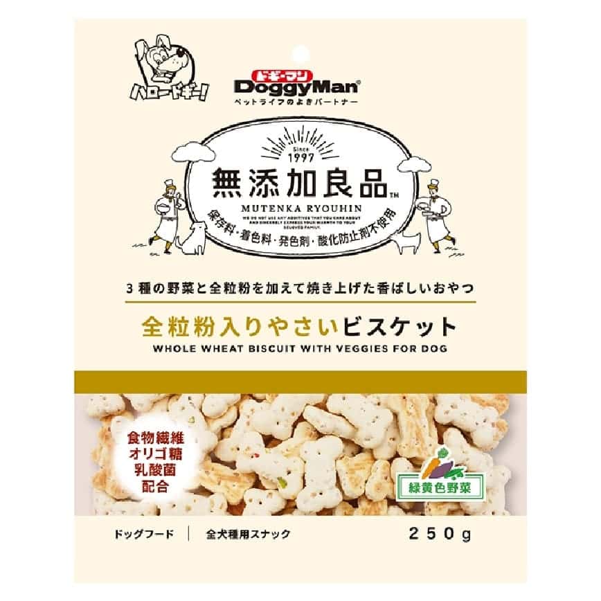 DoggyMan 日本狗零食 膳食纖維小麥 無添加 野菜餅乾 250g (圖片2)