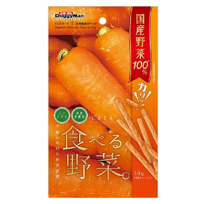 DoggyMan 日本狗零食 100%國產野菜 健康小食 胡蘿蔔條 30g (橙) (圖片2)