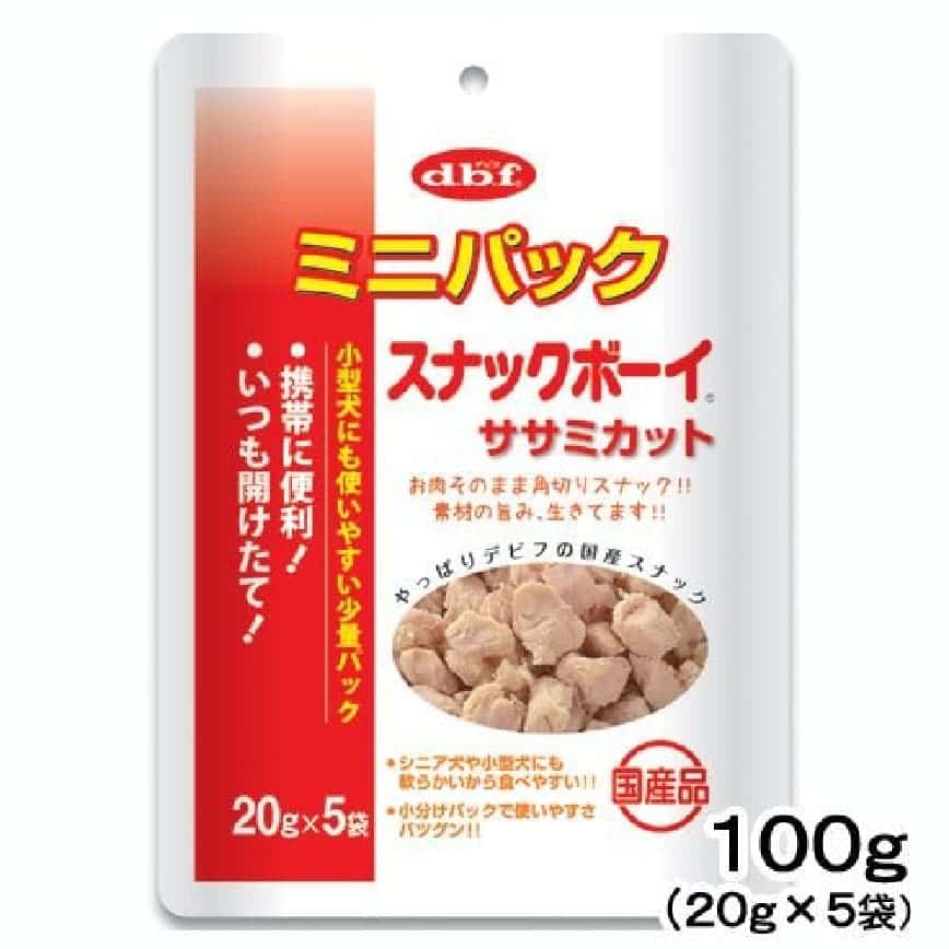 日本d.b.f 狗小食 迷你包裝 鮮雞肉零食粒 20g 5袋入 (紅白) (圖片2)