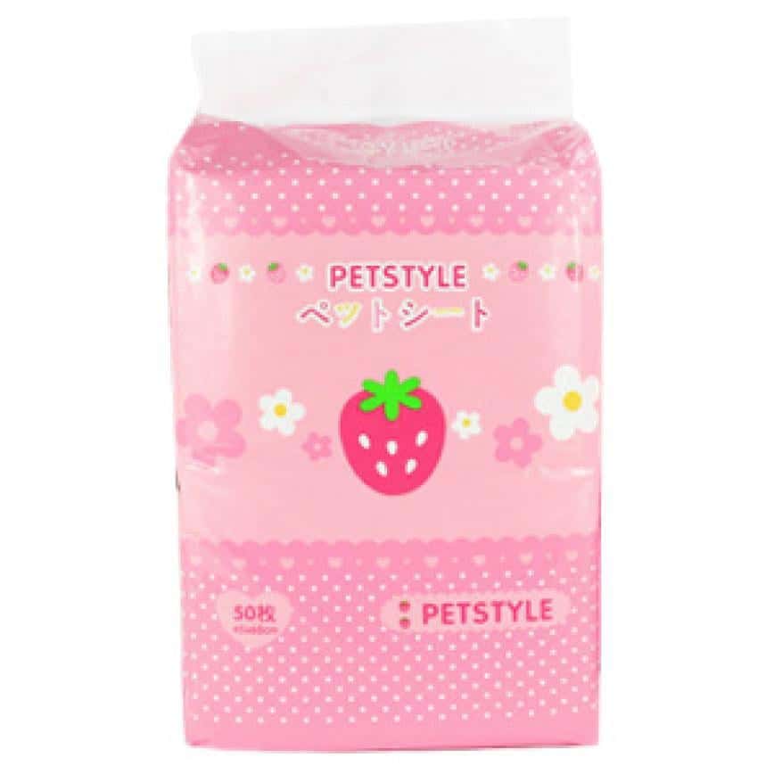 PETSTYLE 士多啤梨圖案寵物尿墊 狗尿墊 狗尿片 [45*60 M碼 50枚] (圖片2)