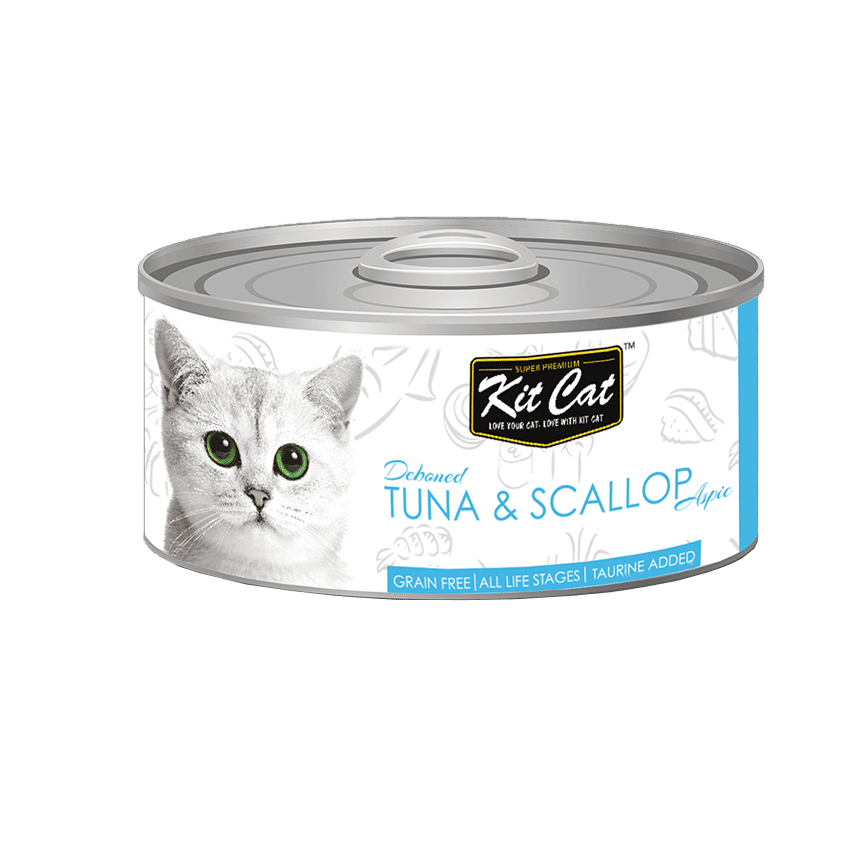 Kit Cat 無穀物肉凍貓罐頭 吞拿魚+扇貝 80g (KC-2249) (圖片2)