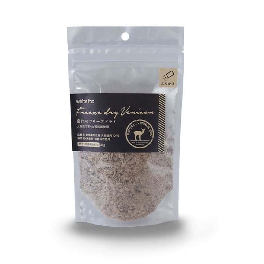日本WHITE FOX 凍乾脫水 日本國產 拌食天然鹿肉粉 30g (貓犬用) (圖片2)
