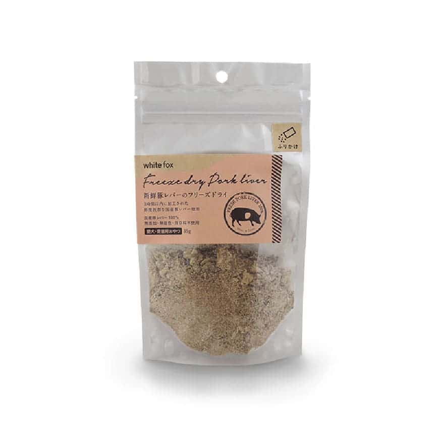 日本WHITE FOX 凍乾脫水 日本國產 拌食新鮮豬肝粉 35g (貓犬用) (圖片2)