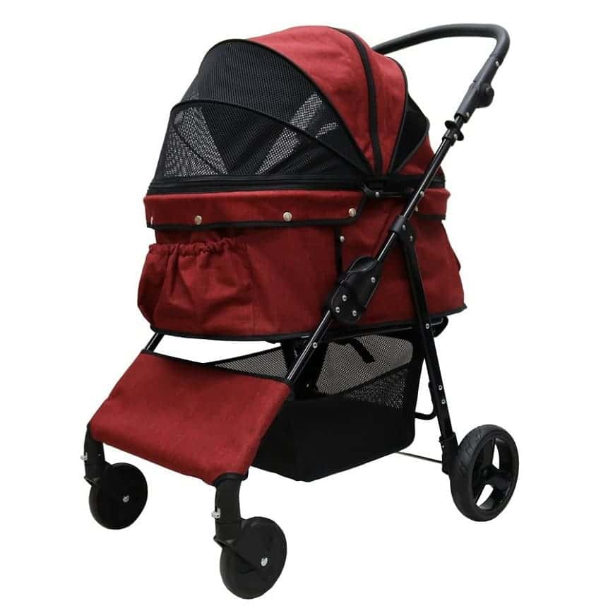 日本COCOHEART 四輪寵物車 大號 耐重30kg (深紅) TBS (圖片2)