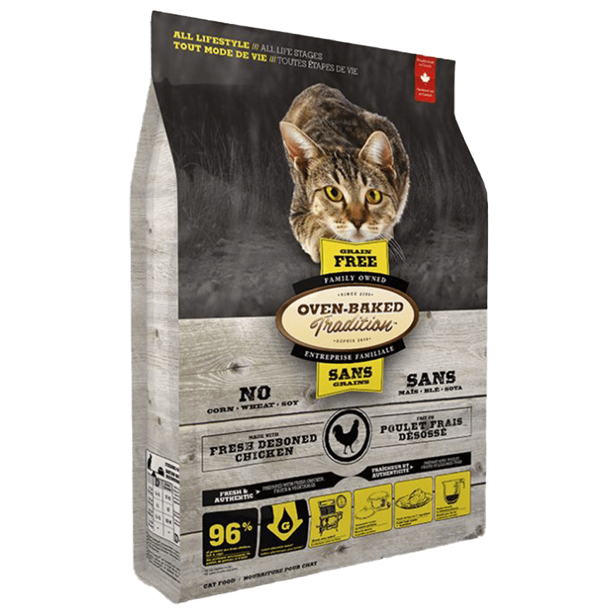 Oven Baked 貓糧 無穀物 雞魚配方 5lb (灰底黃色) (OBT_C_5PP) (圖片2)
