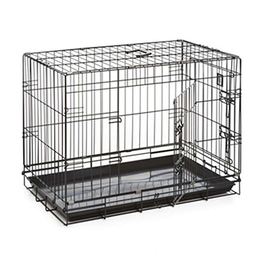 三尺焗漆可摺寵物籠 貓籠狗籠 黑色 (貓犬用) (91x56x66cm) (A1107D) (圖片2)