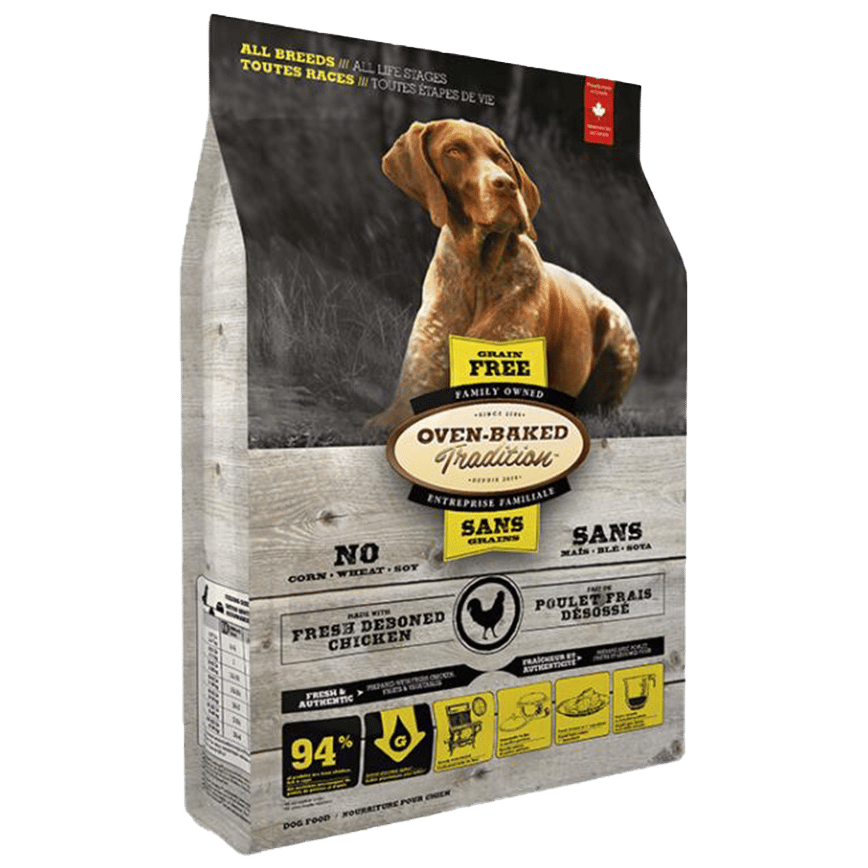 Oven Baked 狗糧 無穀物 雞魚配方 大粒 5lb (灰底鮮黃色) (OBT_5PP) (圖片2)