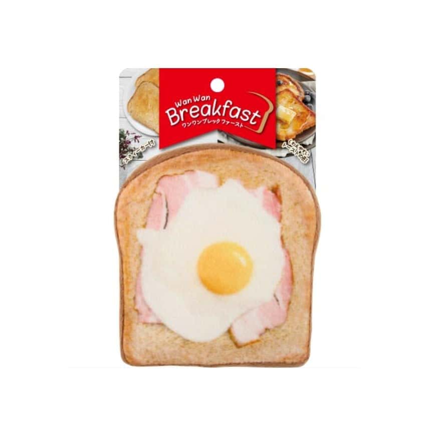 日本Wan Wan Breakfast 狗狗玩具 煙肉太陽蛋厚多士 一個入 (圖片2)