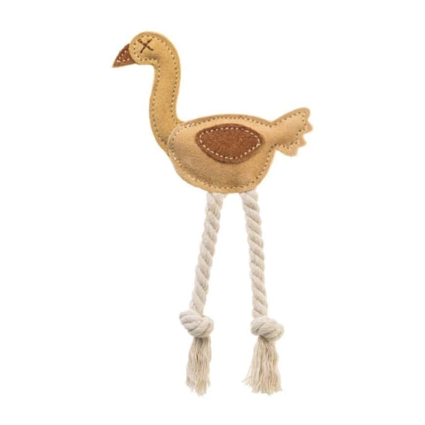 日本FAD 狗狗牛皮+棉質手製玩具 鴕鳥 一個入 (圖片2)