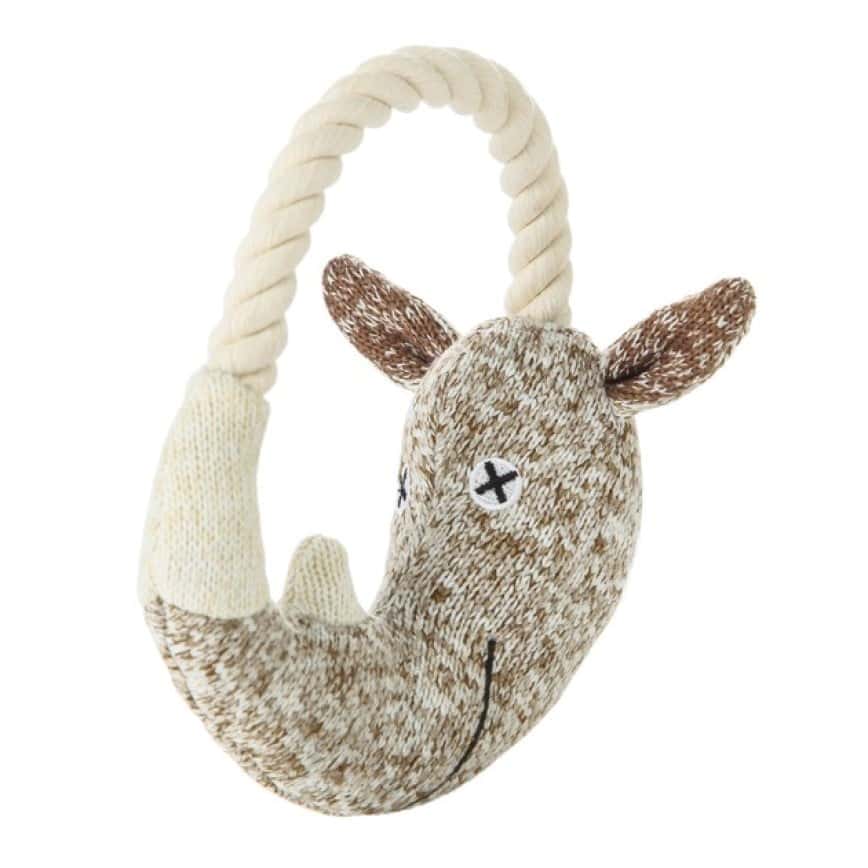 日本FAD 狗狗針織發聲玩具 卡其河馬 一個入 (圖片2)