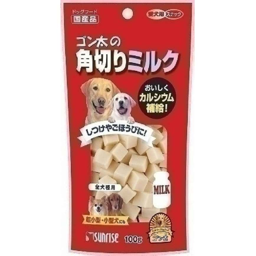 日本Sunrise 狗小食 角切牛奶粒 100g (圖片2)