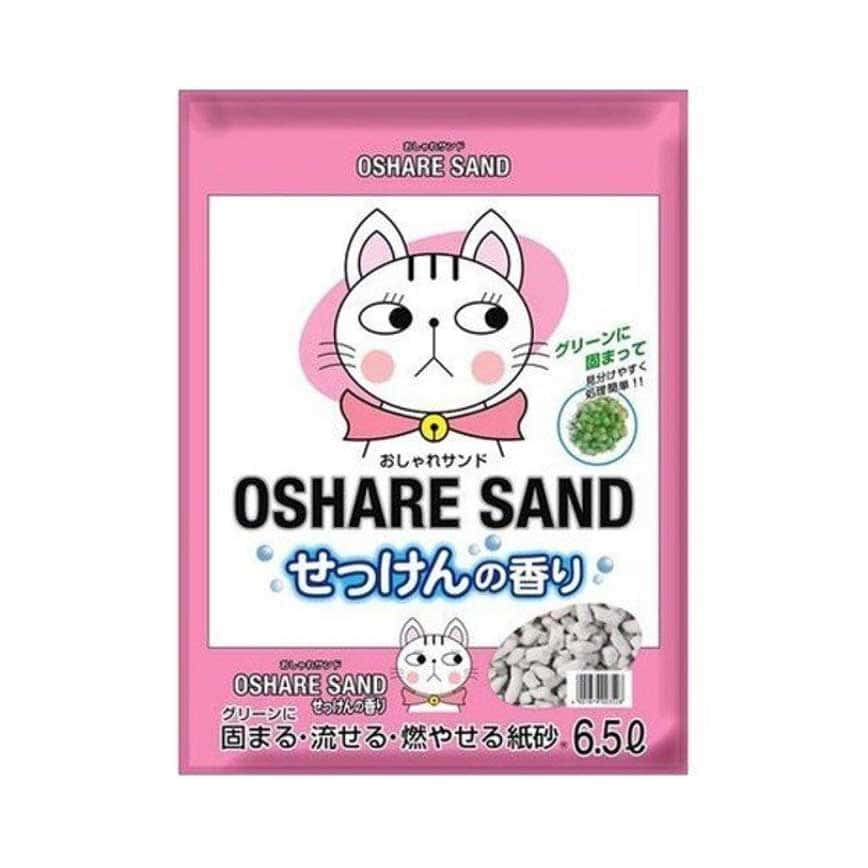 日本Oshare Sand 紙貓砂 肥皂味 6.5L (粉紅) TBS (圖片2)