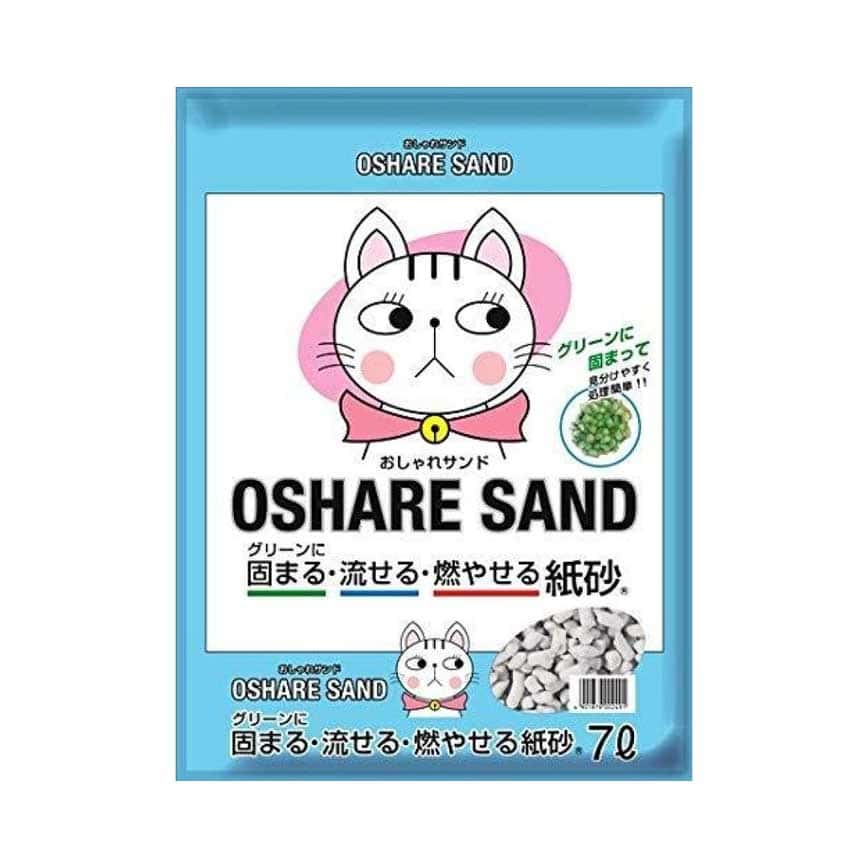 日本Oshare Sand 紙貓砂 原味 7L (藍) (圖片2)
