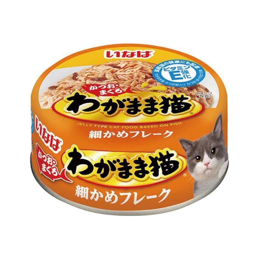 CIAO 貓罐頭 INABA わがまま猫 細切鰹魚+金槍魚 115g (IM-274) (橙) (圖片2)