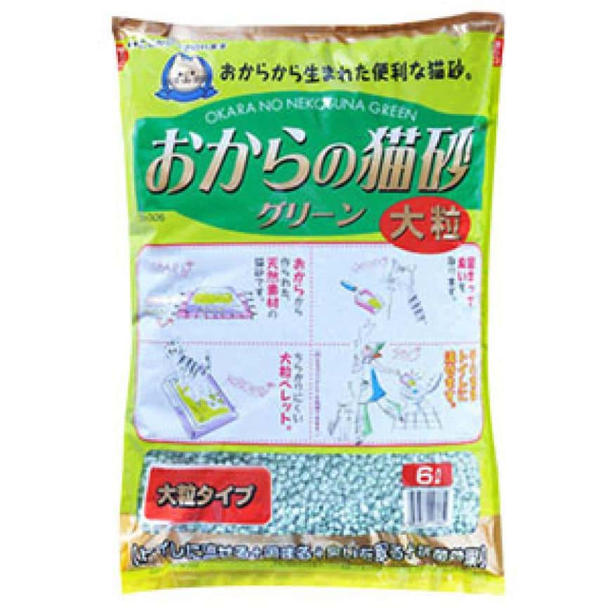 日本Hitachi 豆腐貓砂 綠色綠茶味 大粒裝 6L (圖片2)
