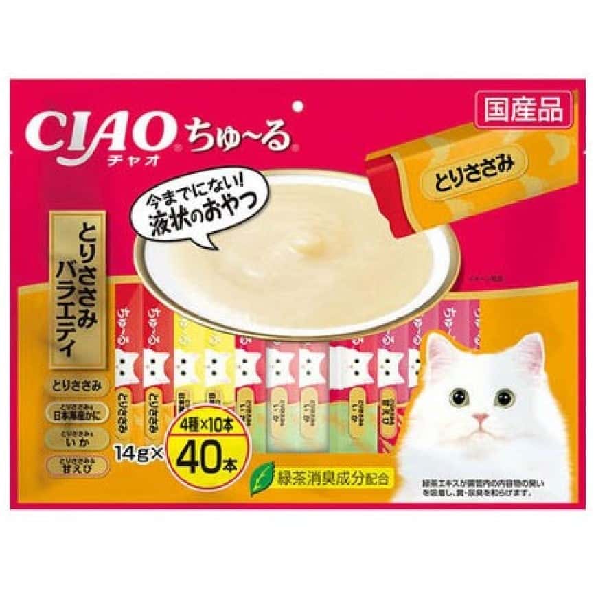 CIAO 肉泥 貓零食 雞肉扇貝混合海鮮味 14g 40本入 (橙) (SC-133) (圖片2)