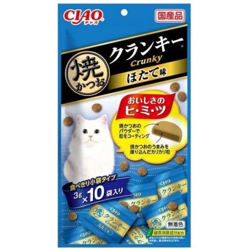 CIAO 貓零食 日本 Crunky 燒鰹魚餅乾 扇貝味 3g 10袋入 (藍) (P-192) (圖片2)