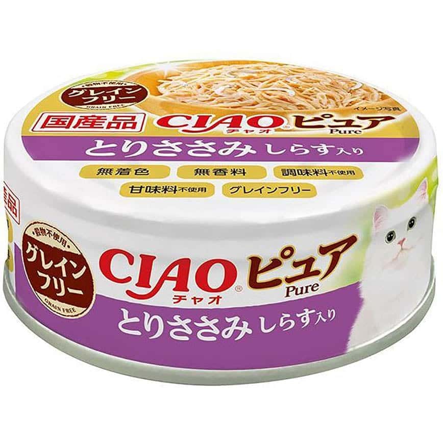 CIAO 貓罐頭 Pure系列 雞肉+白飯魚 70g (圖片2)