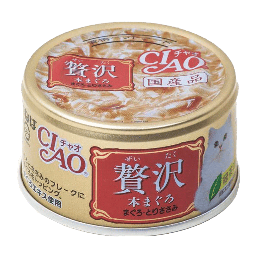 CIAO 貓罐頭 豪華貓罐頭 金槍魚+雞肉 80g (紅) (A-141) (圖片2)