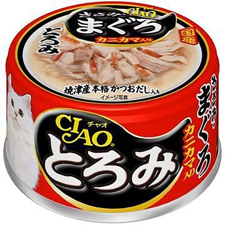 CIAO 貓罐頭 濃湯雞肉+金槍魚+蟹柳 80g (紅黑) (A-43) (圖片2)