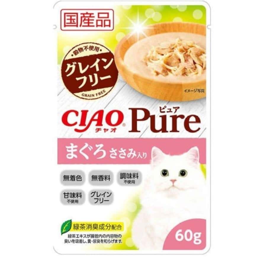 CIAO 貓濕糧 日本 Pure 貓濕糧包 金槍魚+雞 60g (粉紅) (IC-371) (圖片2)