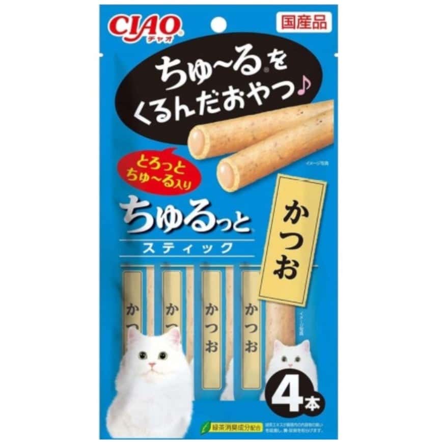CIAO 貓零食 日本軟心流心棒 鰹魚味 4本入 (圖片2)