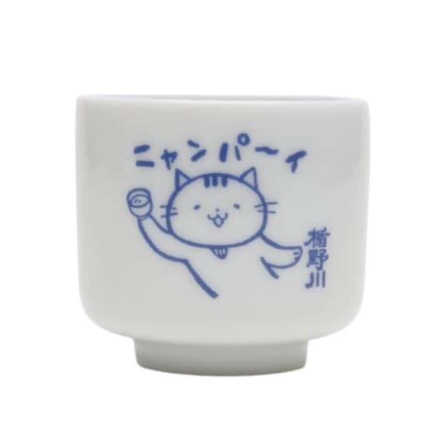 日本清酒杯 楯の川酒造 貓貓豬口杯 たてにゃん 蛇の目肉球柄 1個入 (圖片2)