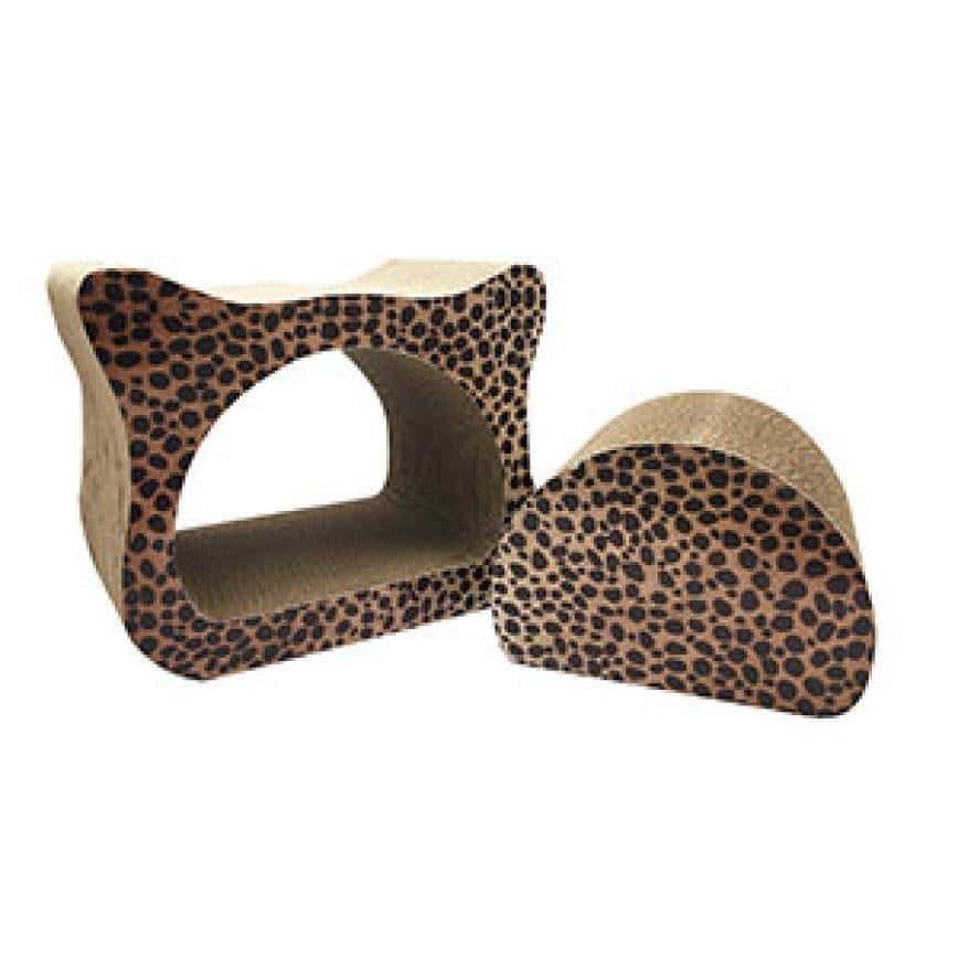 瓦楞紙嚴選貓抓板 豹紋貓咪頭形狀 (圖片2)