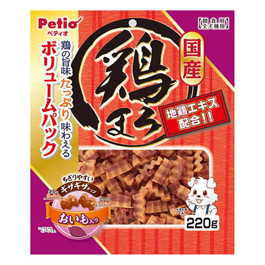 Petio 狗零食 日本產濃郁蒸雞肉波浪條 甘薯 220g (90503107) (圖片2)