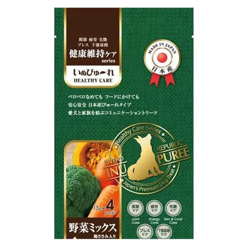 Riverd Republic INU Puree 犬用無添加天然肉泥小食 特級保健系列 雜錦蔬菜雞肉 13g*4本 (DTDJFA0124240) (圖片2)