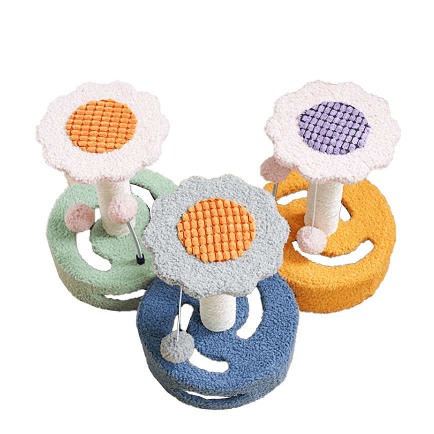 劍麻貓抓柱 嚴選貓爬架 絨布向日葵款式 一個 (顏色隨機) (圖片2)