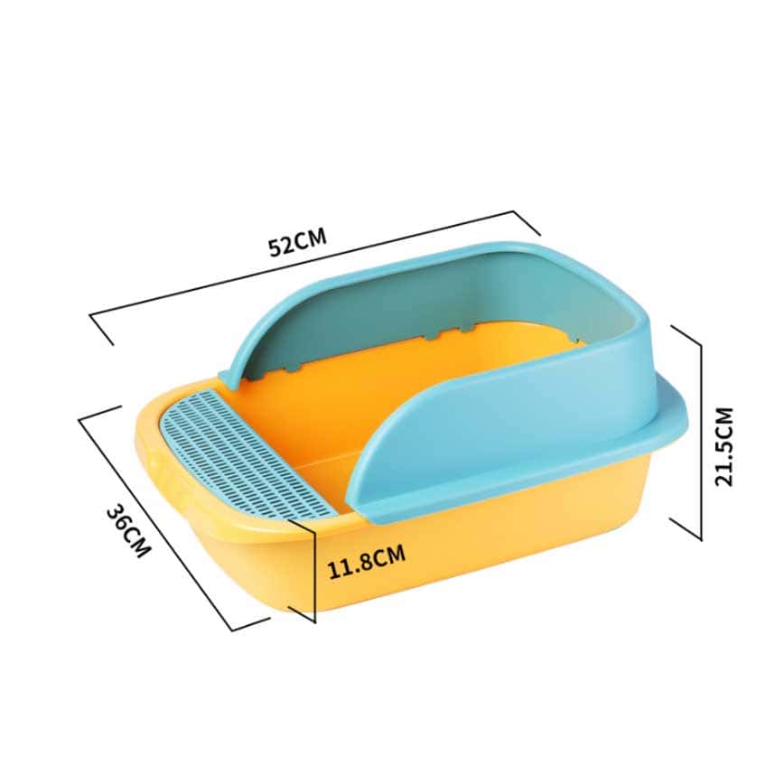 半封閉 單層防噴加高貓砂盆 大碼黃綠色 (圖片2)