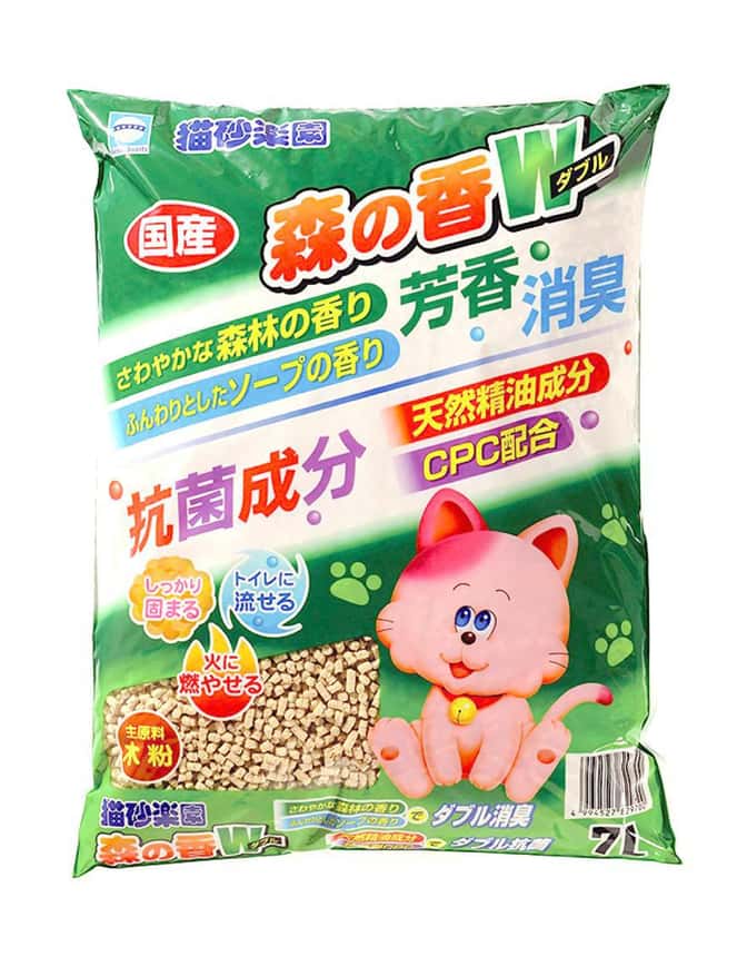 日本猫砂楽園森の香W芳香消臭木砂 7L (圖片2)
