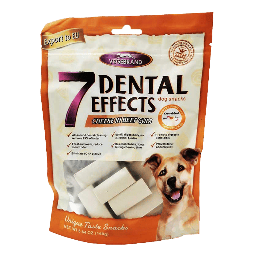 VEGEBRAND 7重高效 除口臭磨牙潔齒小食 狗小食 牛肉芝士味 160g (圖片2)