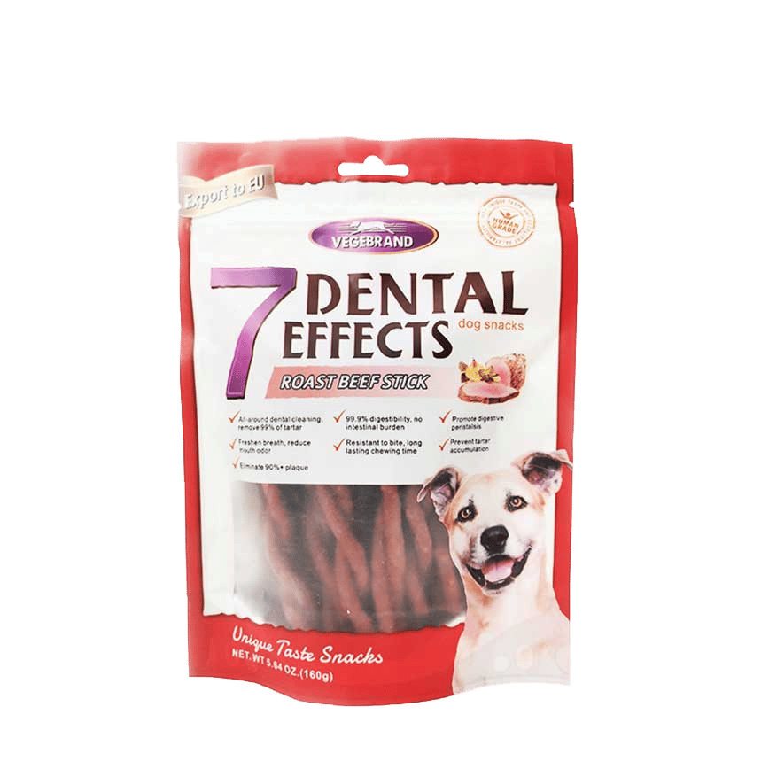VEGEBRAND 7重高效 除口臭磨牙潔齒棒 狗小食 紐紋牛肉味 160g (圖片2)