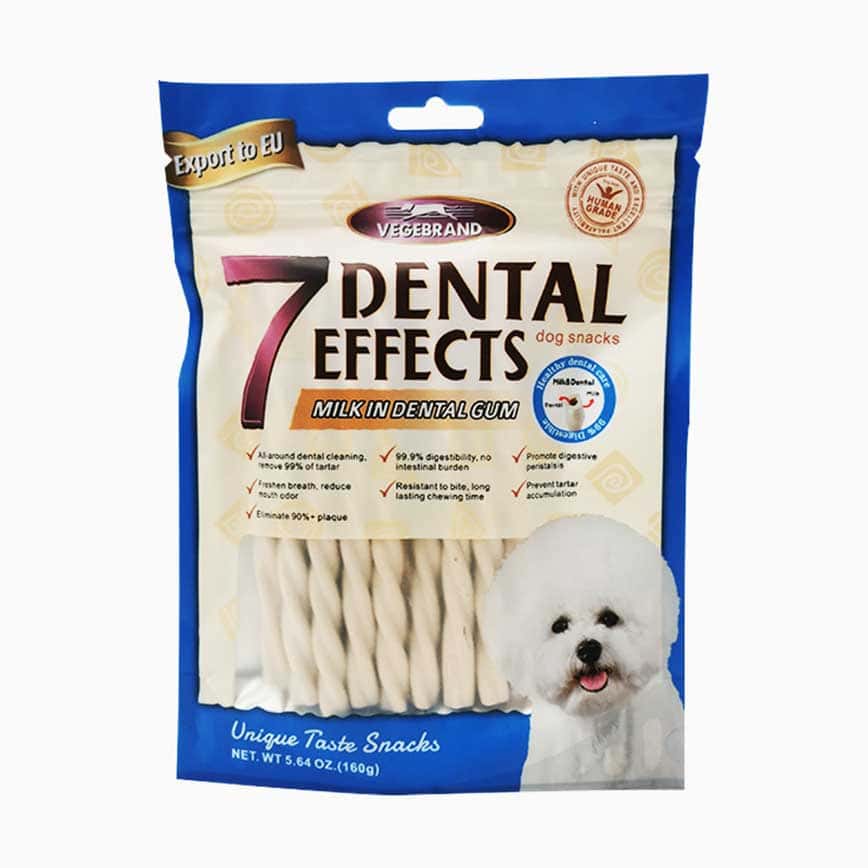 VEGEBRAND 7重高效 除口臭磨牙潔齒棒 狗小食 紐紋牛奶味 160g (圖片2)