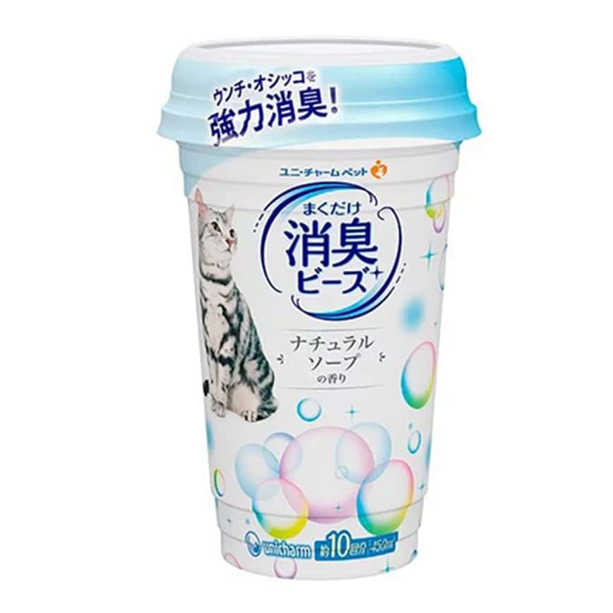 Unicharm 日本貓砂盆消臭珠 藍色肥皂味 450ml (圖片2)