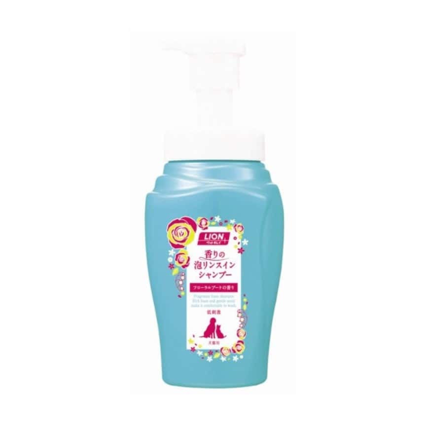 日本獅王LION Pet 低敏配方 香氣洗澡泡沫 貓犬用 450ml (藍) (圖片2)