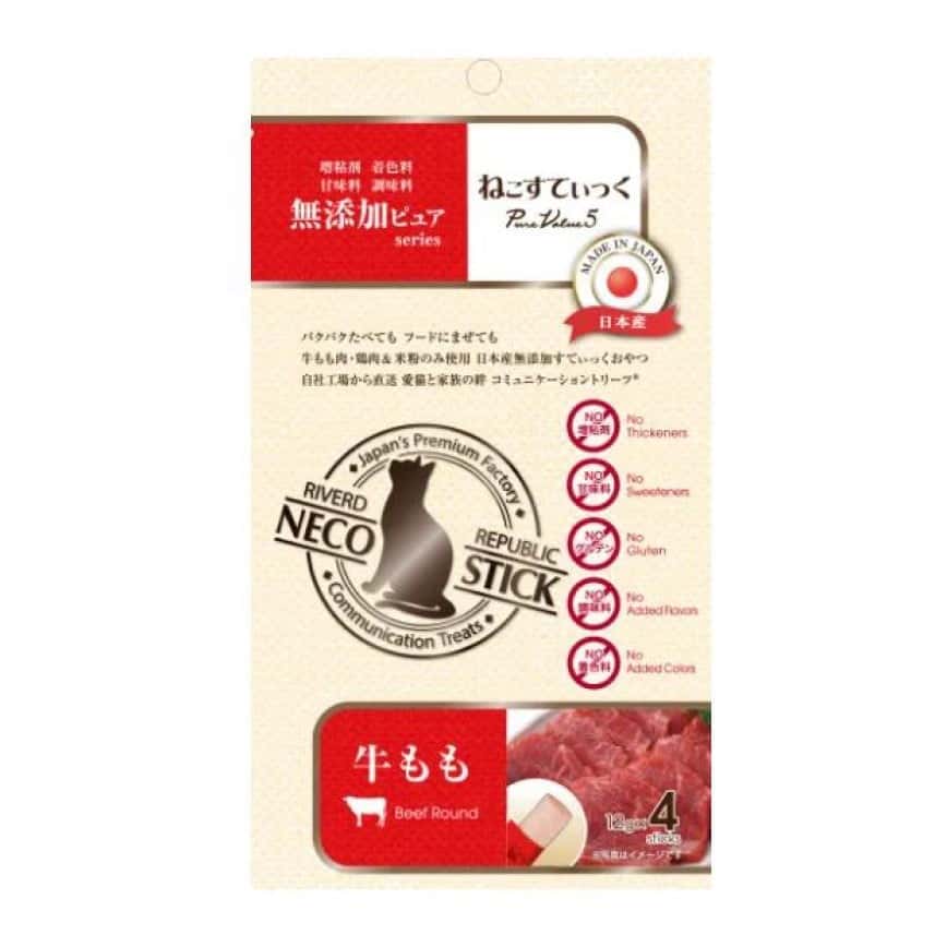 Riverd Republic PureValue5 貓零食 貓用無添加天然糕條小食 日本和牛 12g*4本 (CTCJFW0129221) (圖片2)