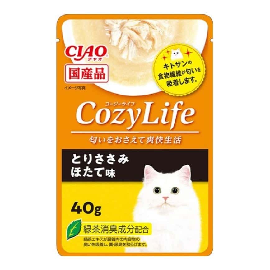 CIAO 貓濕糧 日本COZY LIFE軟包系列 雞肉扇貝 40g (黃) (IC-453) (圖片2)