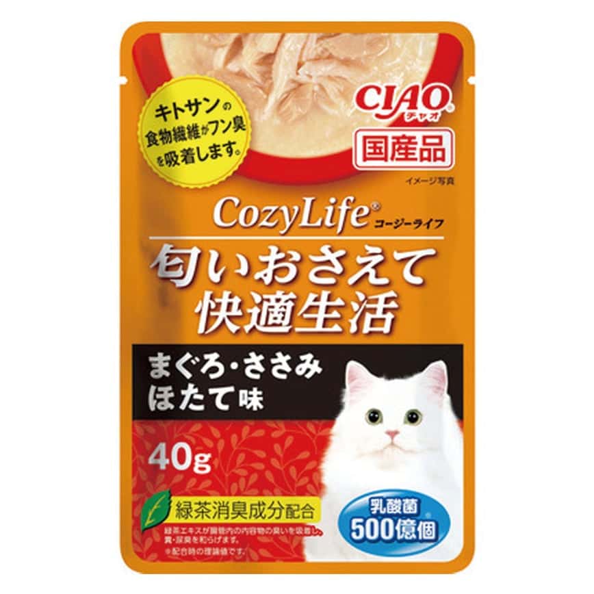 CIAO 貓濕糧 CozyLife 金槍魚雞肉扇貝 40g (紅) (IC-451) (圖片2)