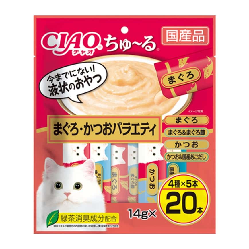 CIAO 肉泥 貓零食 金槍魚鰹魚混合肉醬 14g 20本袋裝 (SC-267) (圖片2)