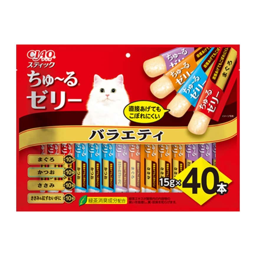 CIAO 貓零食 日本啫喱果凍棒 金槍魚+鰹魚+雞肉+雞肉女王蟹 15g 40本入 (TSC-136) (圖片2)