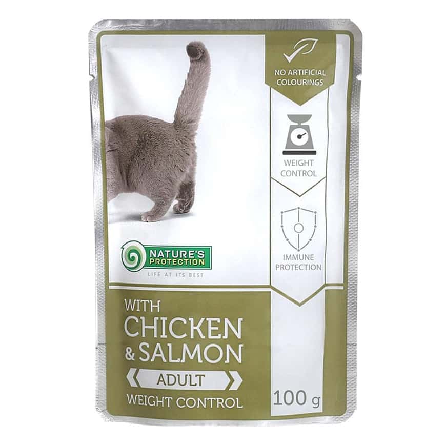 Nature's Protection 貓濕糧 成貓主食袋裝濕糧 體重控制配方 雞+三文魚 100g (KIP90100G) (圖片2)