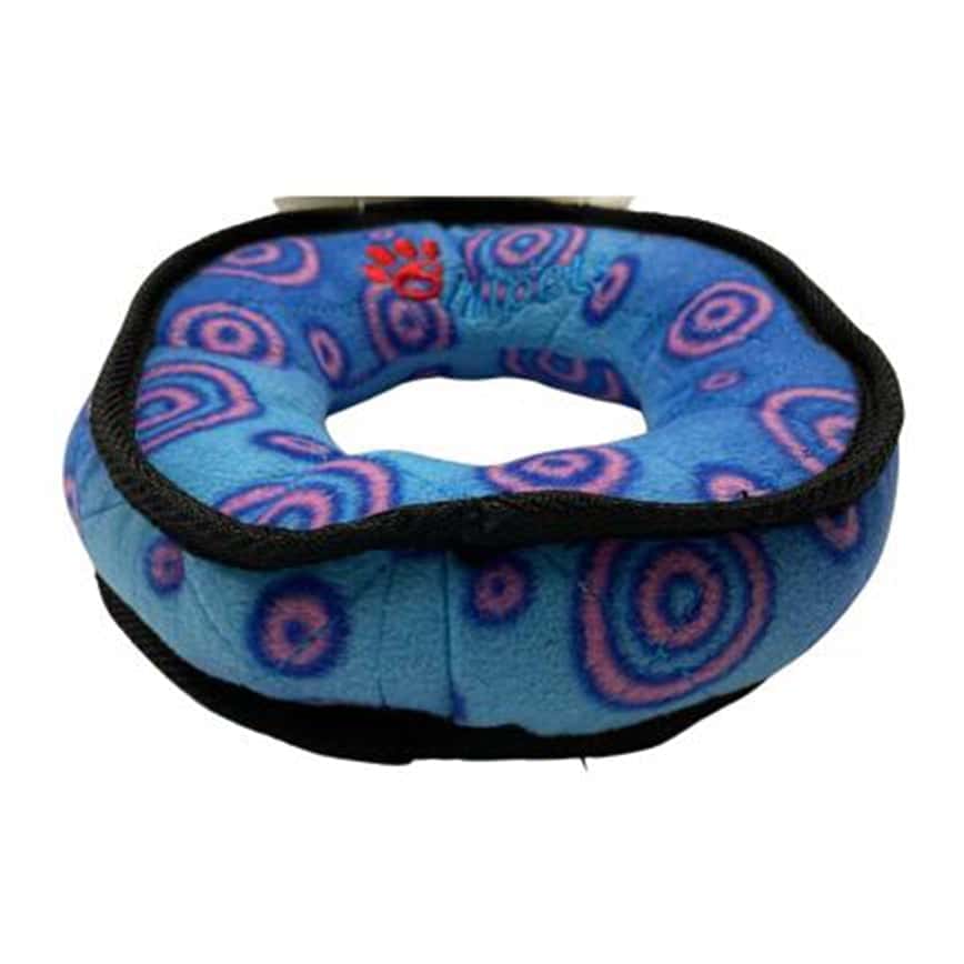 Billipets 雙層⽑絨布耐咬狗玩具 藍色細圈 15cm (NS-17061BLUE) (圖片2)