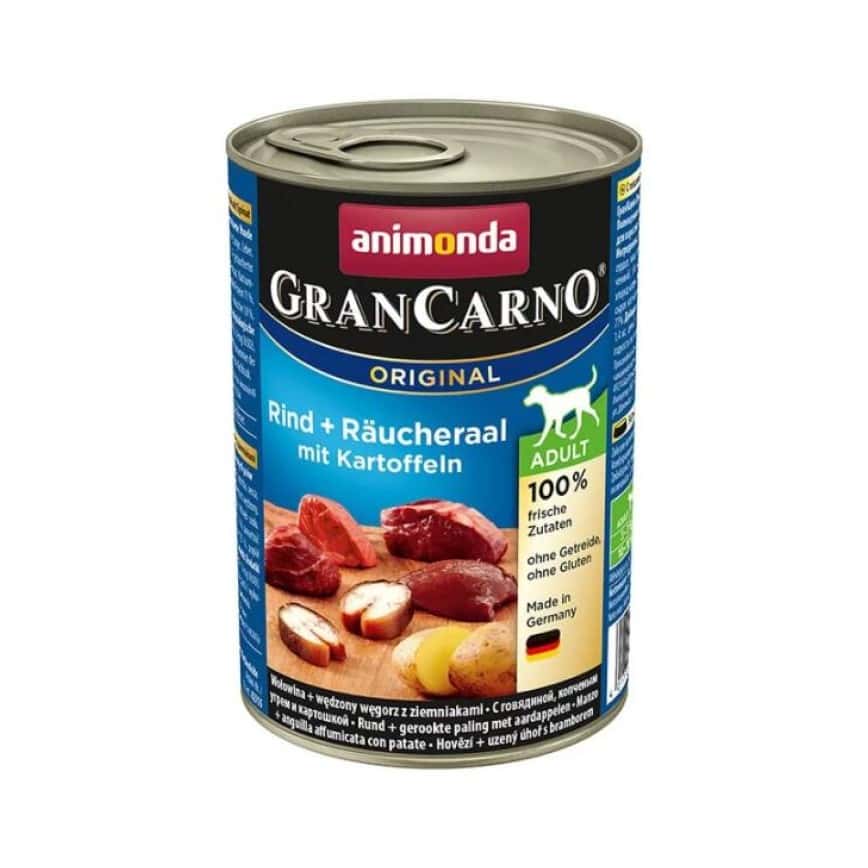 Animonda GranCarno 狗罐頭 牛肉+煙燻鰻魚+薯仔 400g (圖片2)