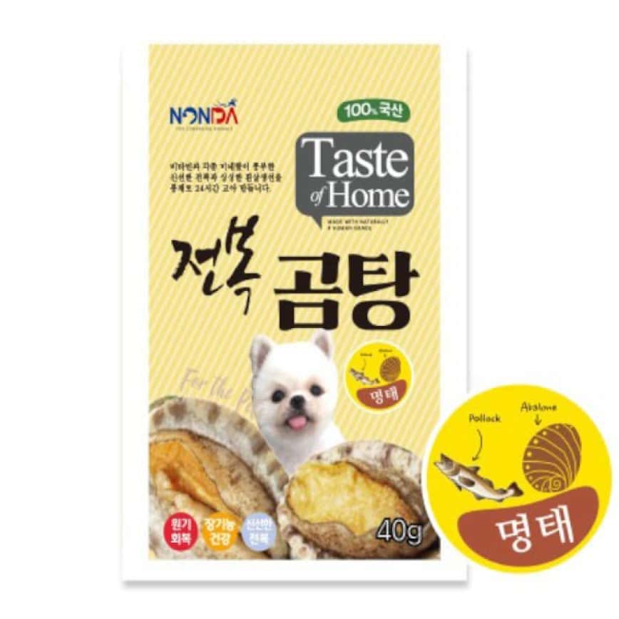 NONDA 狗零食 韓國特濃鮑魚湯 鱈魚味 40g (黃) (852127) (圖片2)