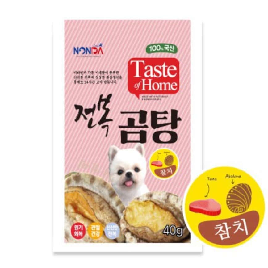 NONDA 狗零食 韓國特濃鮑魚湯 金槍魚味 40g (紅) (852134) (圖片2)