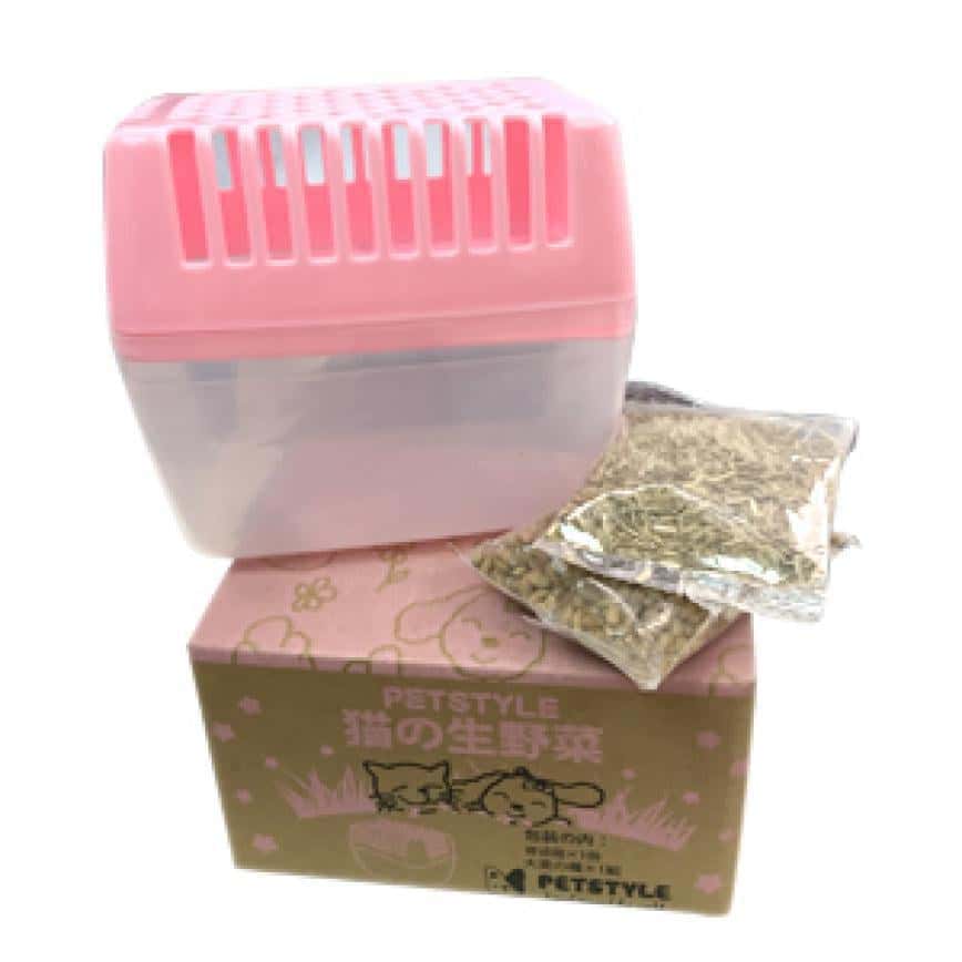 PETSTYLE 貓の生野菜 簡易貓草套裝 (粉紅) (圖片2)